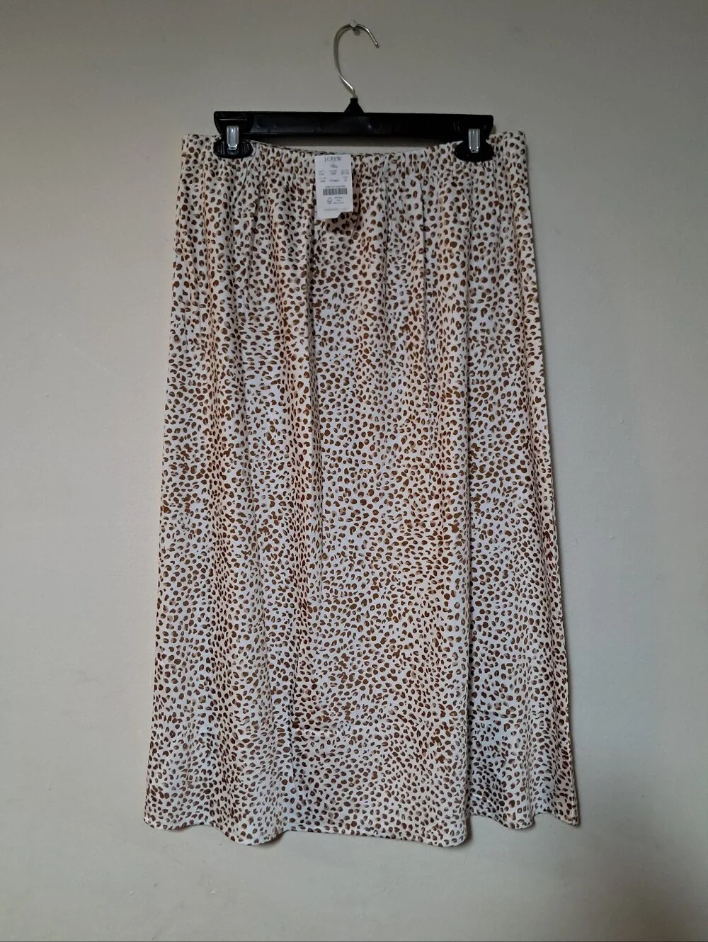 J. Crew Factory A-line Printed Bias Slip Midi Skirt Leopard Spots Sz. M